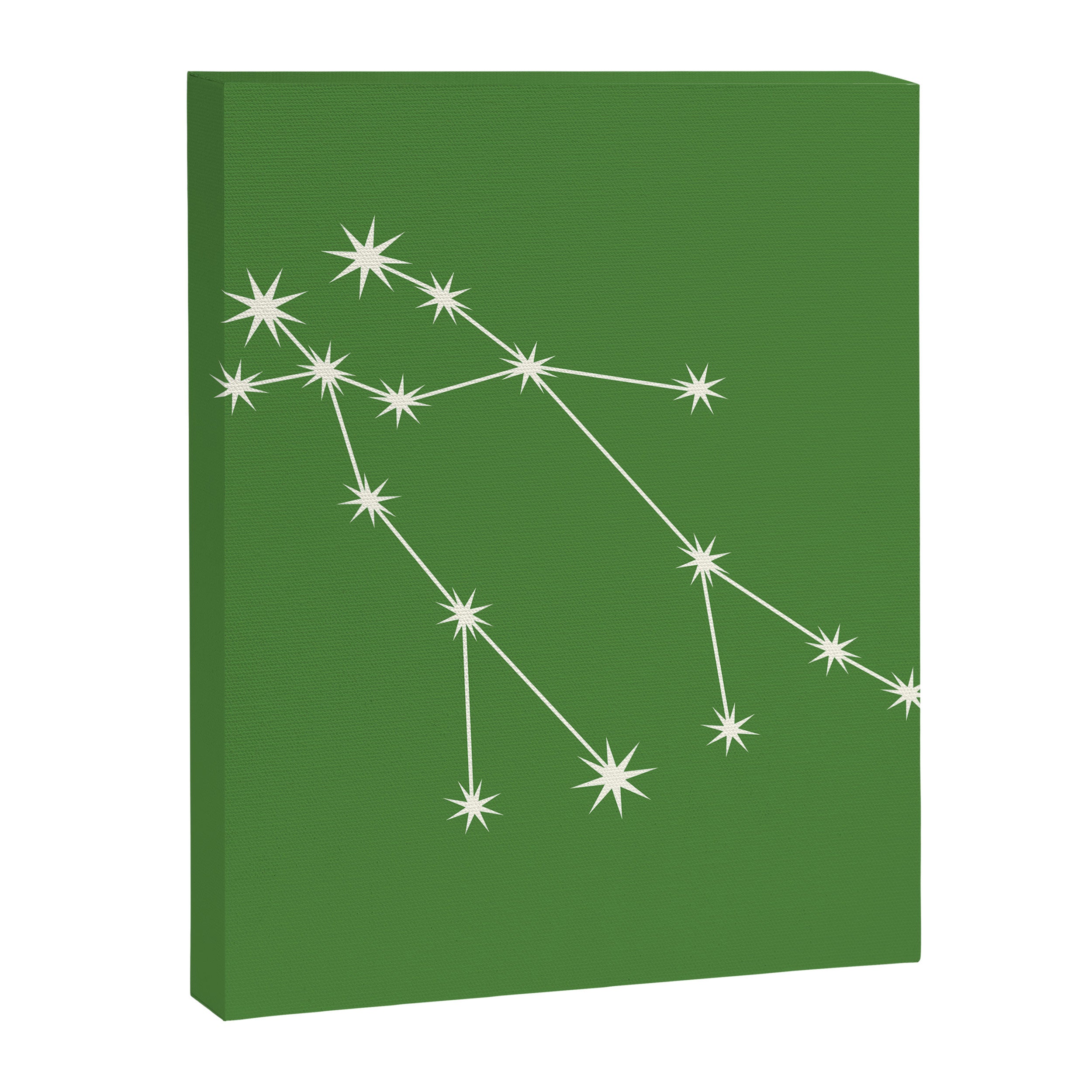 Gemini Zodiac Star Constellation Line Art Kelly Green Canvas Print Gallery Image 8
