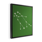 Gemini Zodiac Star Constellation Line Art Kelly Green Framed Canvas Print Gallery Image 2