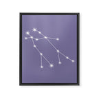 Gemini Zodiac Star Constellation Line Art Lavender Purple Framed Canvas Print Gallery Image 8