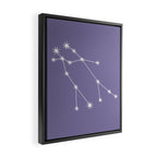 Gemini Zodiac Star Constellation Line Art Lavender Purple Framed Canvas Print Gallery Image 2