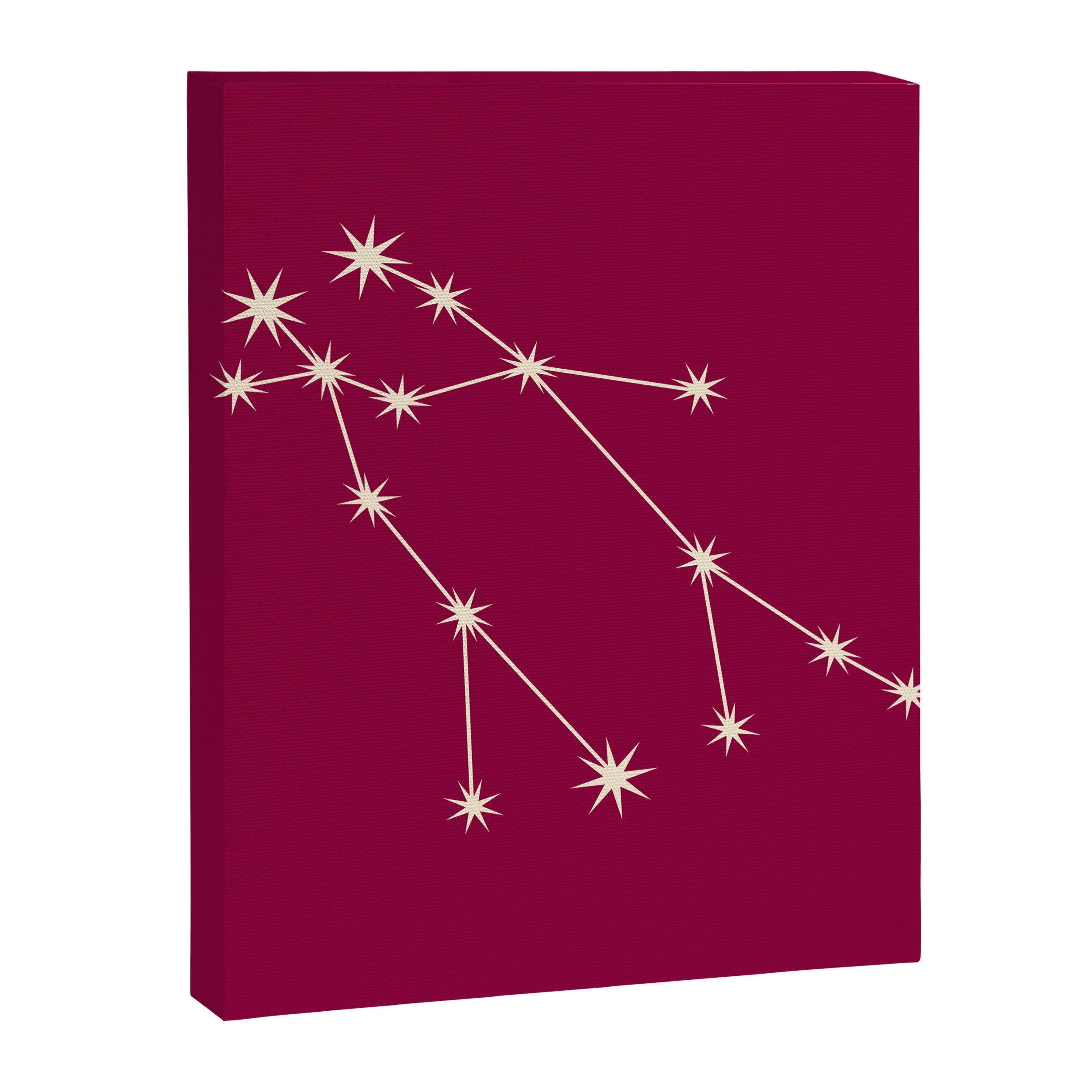 Gemini Zodiac Star Constellation Line Art Magenta Pink Canvas Print Gallery Image 8