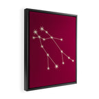 Gemini Zodiac Star Constellation Line Art Magenta Pink Framed Canvas Print Gallery Image 2
