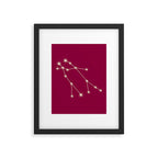 Gemini Zodiac Star Constellation Line Art Magenta Pink Framed Art Print Gallery Image 6