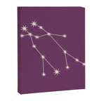 Gemini Zodiac Star Constellation Line Art Mauve Purple Canvas Print Gallery Image 8