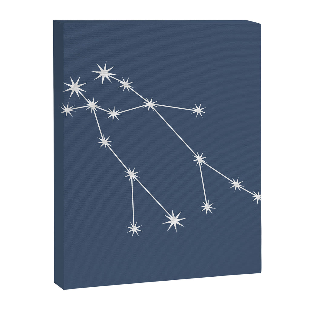 Gemini Zodiac Star Constellation Line Art Neutral Blue Canvas Print Gallery Image 8