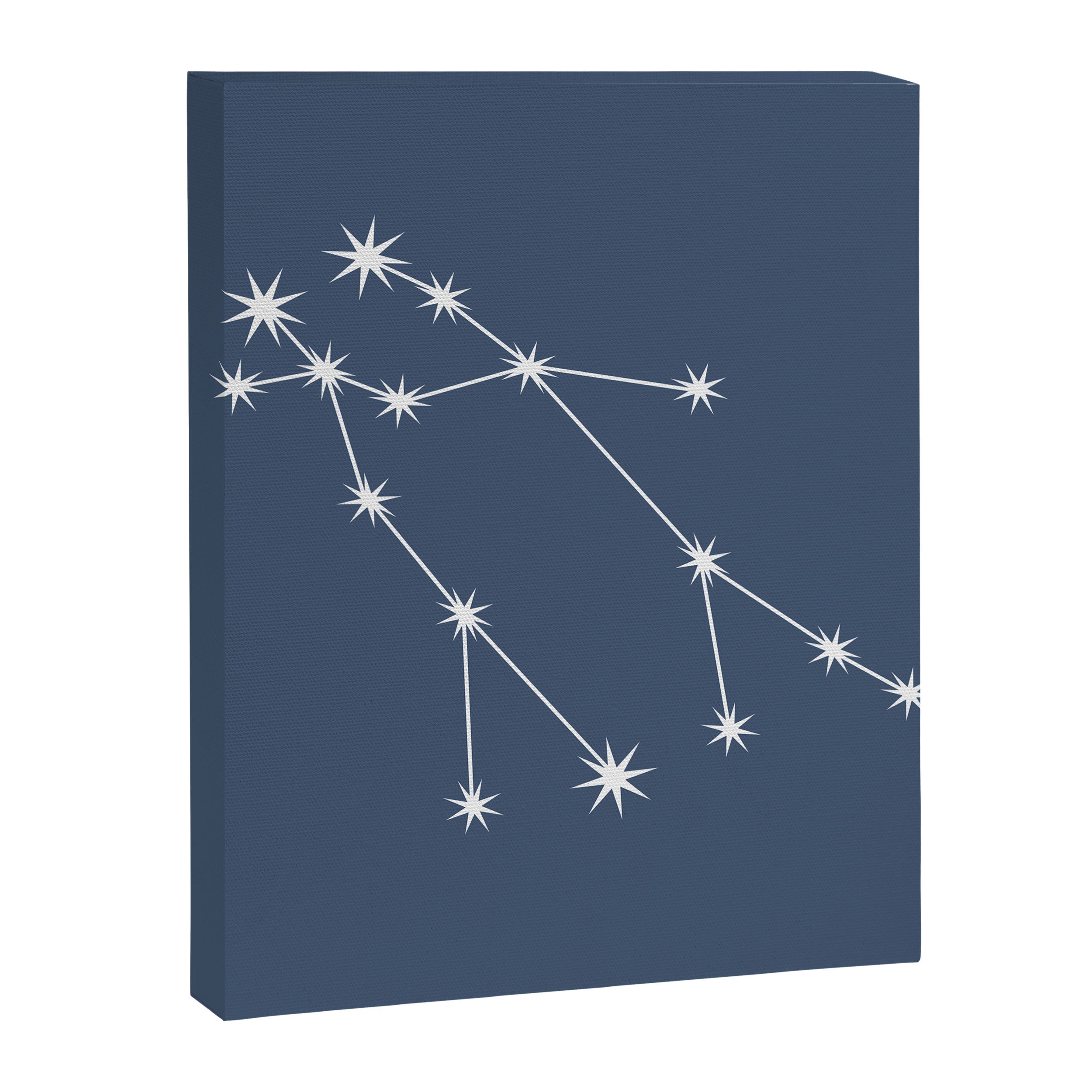 Gemini Zodiac Star Constellation Line Art Neutral Blue Canvas Print Gallery Image 8