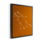 Gemini Zodiac Star Constellation Line Art Orange Framed Canvas Print Gallery Image 2