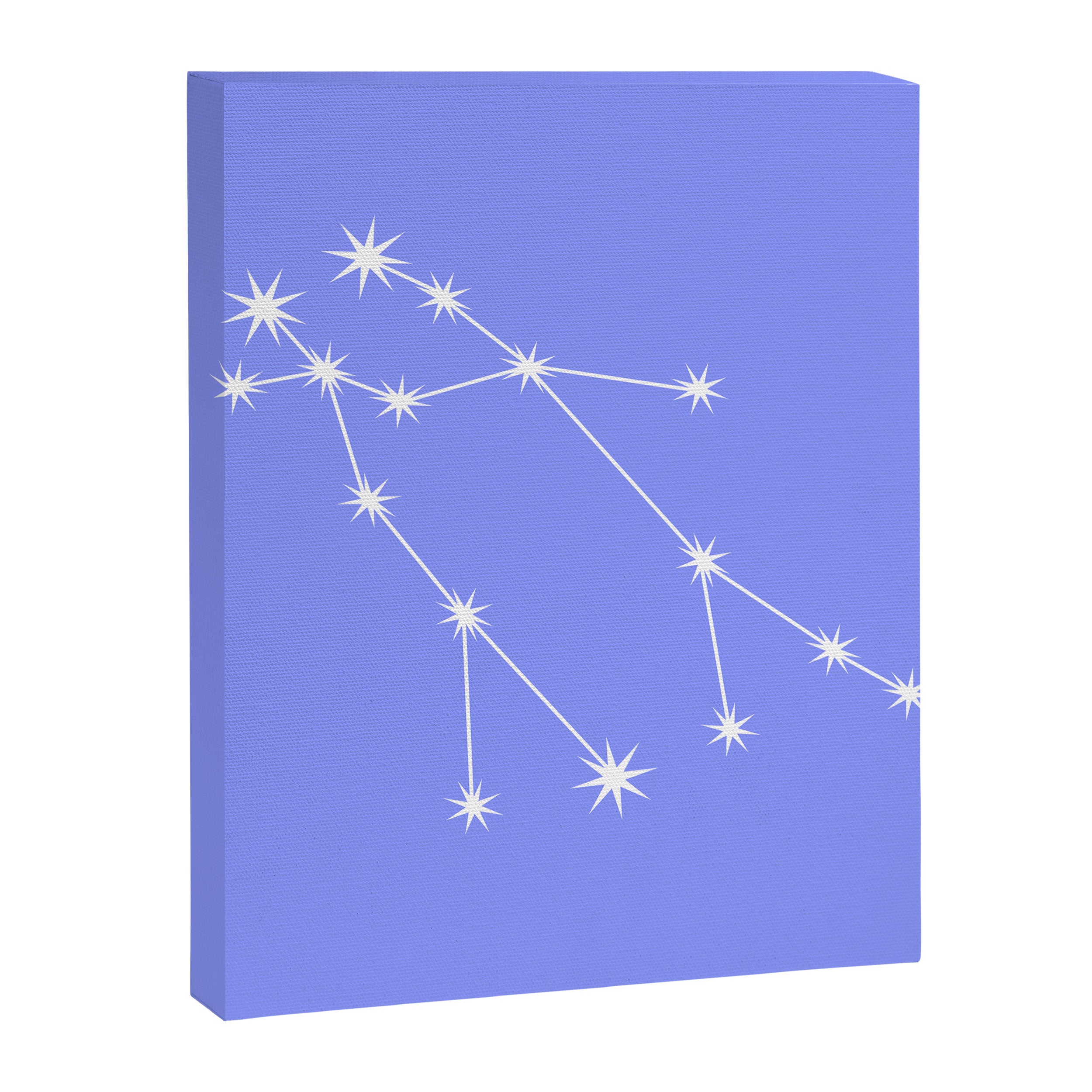 Gemini Zodiac Star Constellation Line Art Pastel Purple Canvas Print Gallery Image 8