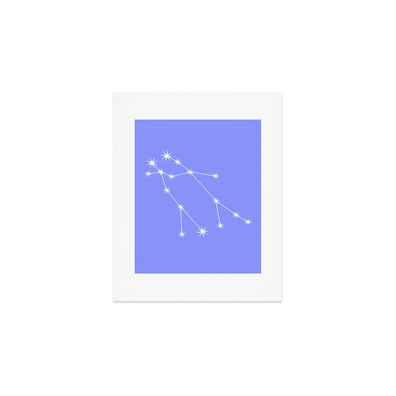 Gemini Zodiac Star Constellation Line Art Pastel Purple Art Print Gallery Image 1