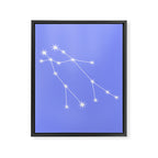 Gemini Zodiac Star Constellation Line Art Pastel Purple Framed Canvas Print Gallery Image 8