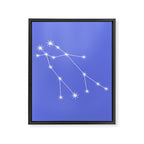 Gemini Zodiac Star Constellation Line Art Periwinkle Purple Framed Canvas Print Gallery Image 8