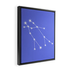 Gemini Zodiac Star Constellation Line Art Periwinkle Purple Framed Canvas Print Gallery Image 2