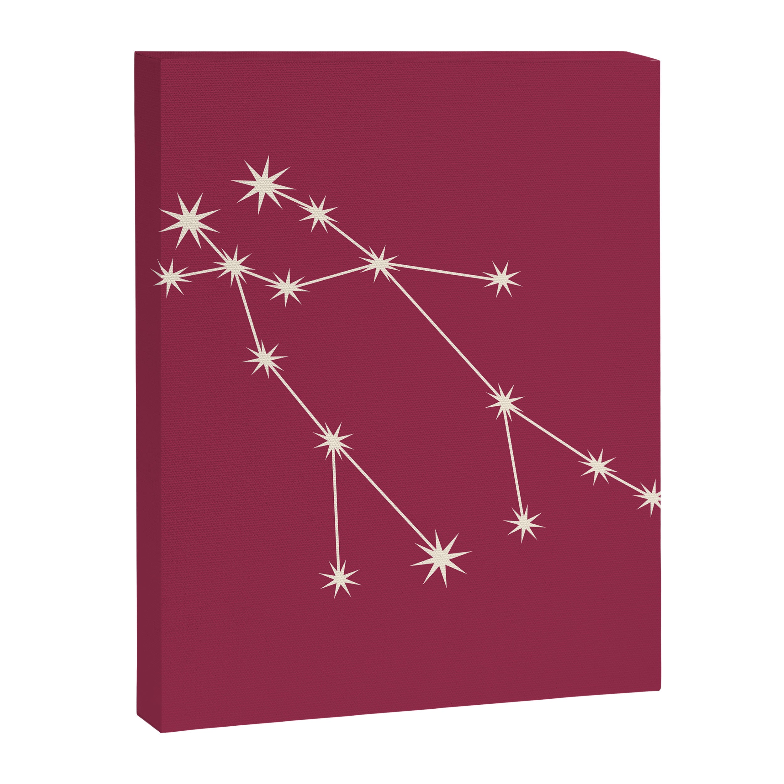 Gemini Zodiac Star Constellation Line Art Pink Canvas Print Gallery Image 8