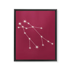 Gemini Zodiac Star Constellation Line Art Pink Framed Canvas Print Gallery Image 8