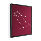Gemini Zodiac Star Constellation Line Art Pink Framed Canvas Print Gallery Image 2