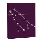 Gemini Zodiac Star Constellation Line Art Plum Purple Canvas Print Gallery Image 8