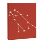 Gemini Zodiac Star Constellation Line Art Red Canvas Print Gallery Image 8