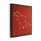Gemini Zodiac Star Constellation Line Art Red Framed Canvas Print Gallery Image 2