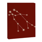 Gemini Zodiac Star Constellation Line Art Ruby Red Canvas Print Gallery Image 8