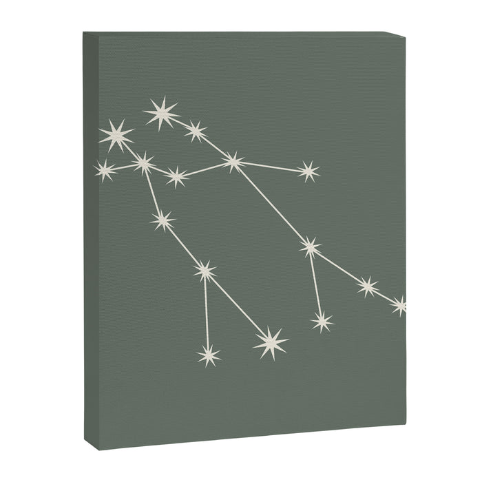 Gemini Zodiac Star Constellation Line Art Sage Canvas Print Gallery Image 1
