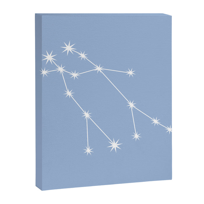 Gemini Zodiac Star Constellation Line Art Sky Blue Canvas Print Gallery Image 1