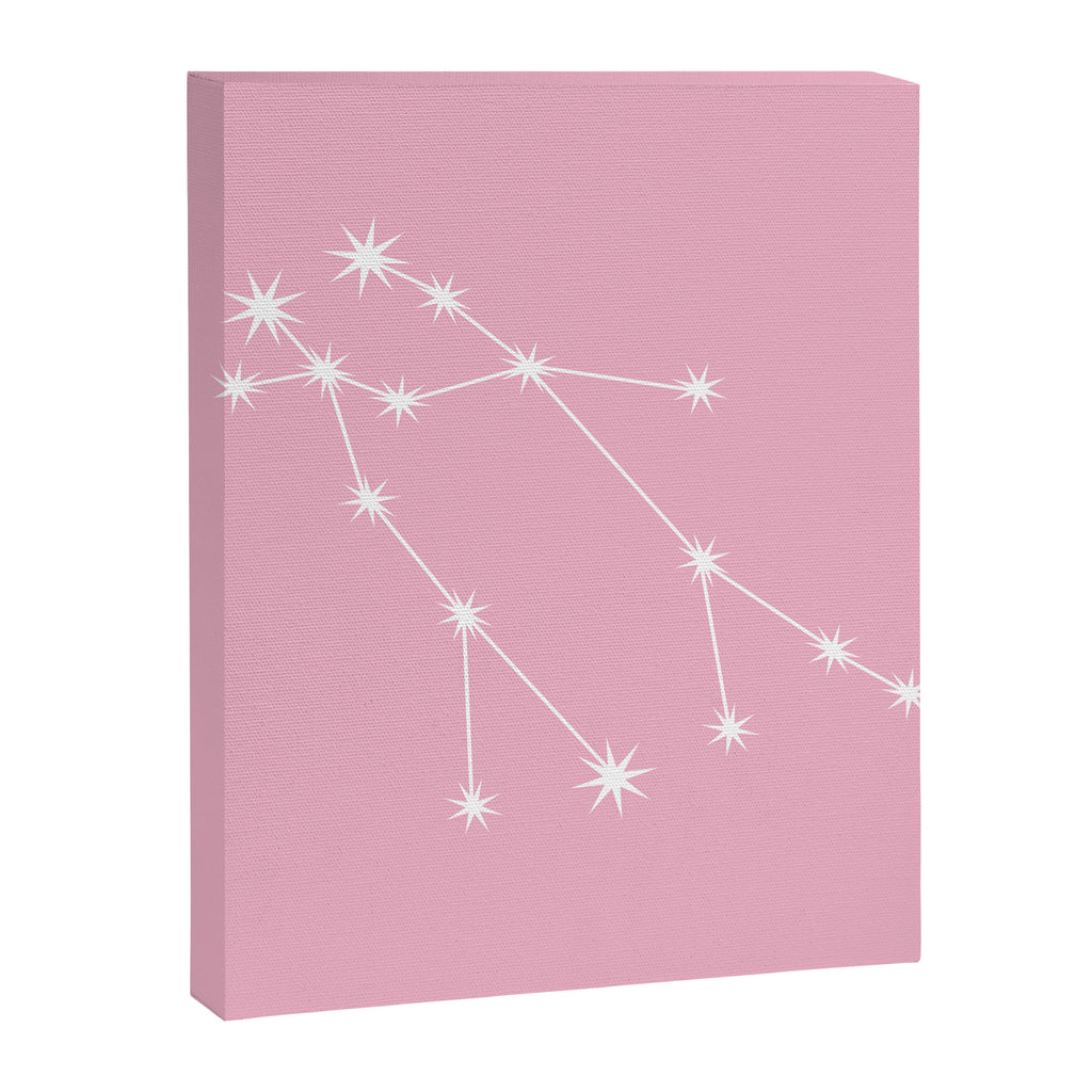 Gemini Zodiac Star Constellation Line Art Soft Pink Canvas Print Gallery Image 8