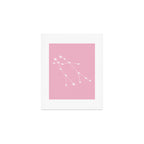 Gemini Zodiac Star Constellation Line Art Soft Pink Art Print Gallery Image 1