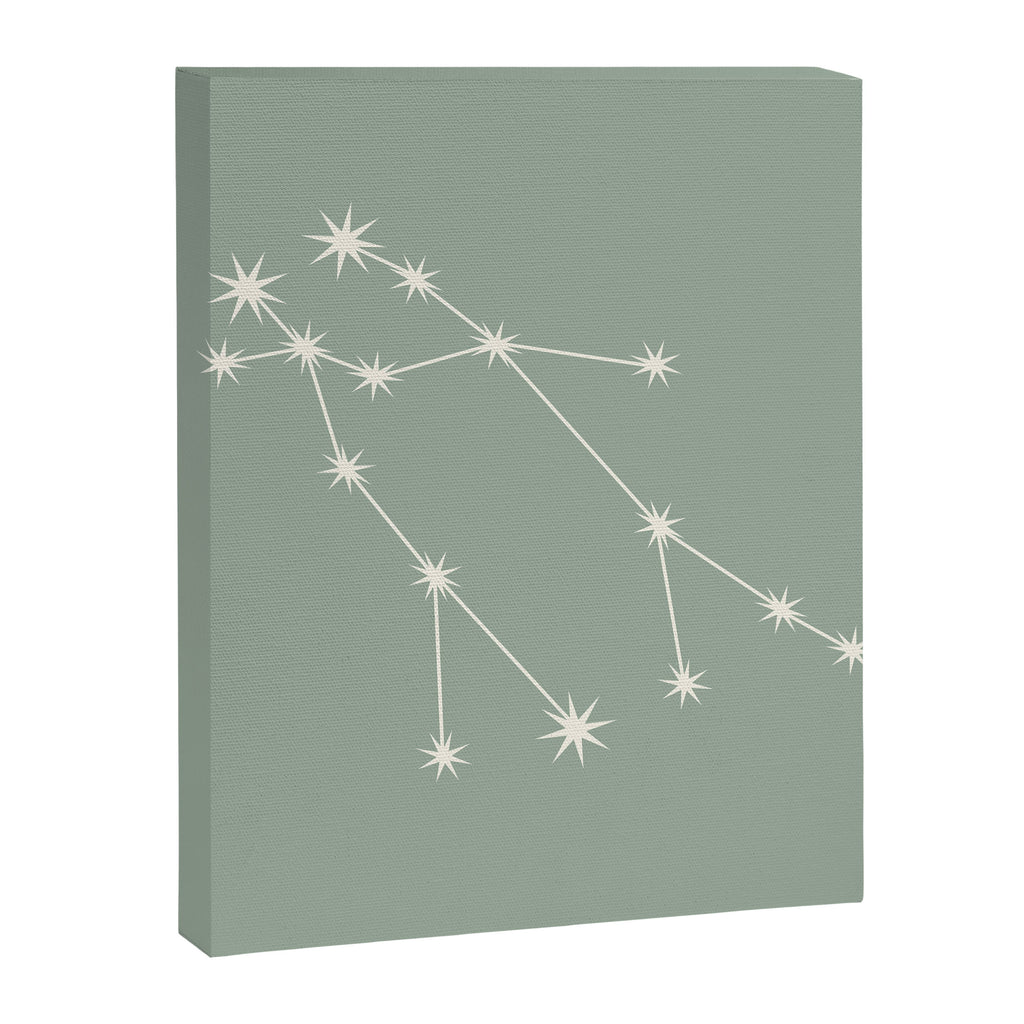 Gemini Zodiac Star Constellation Line Art Soft Sage Canvas Print Gallery Image 8