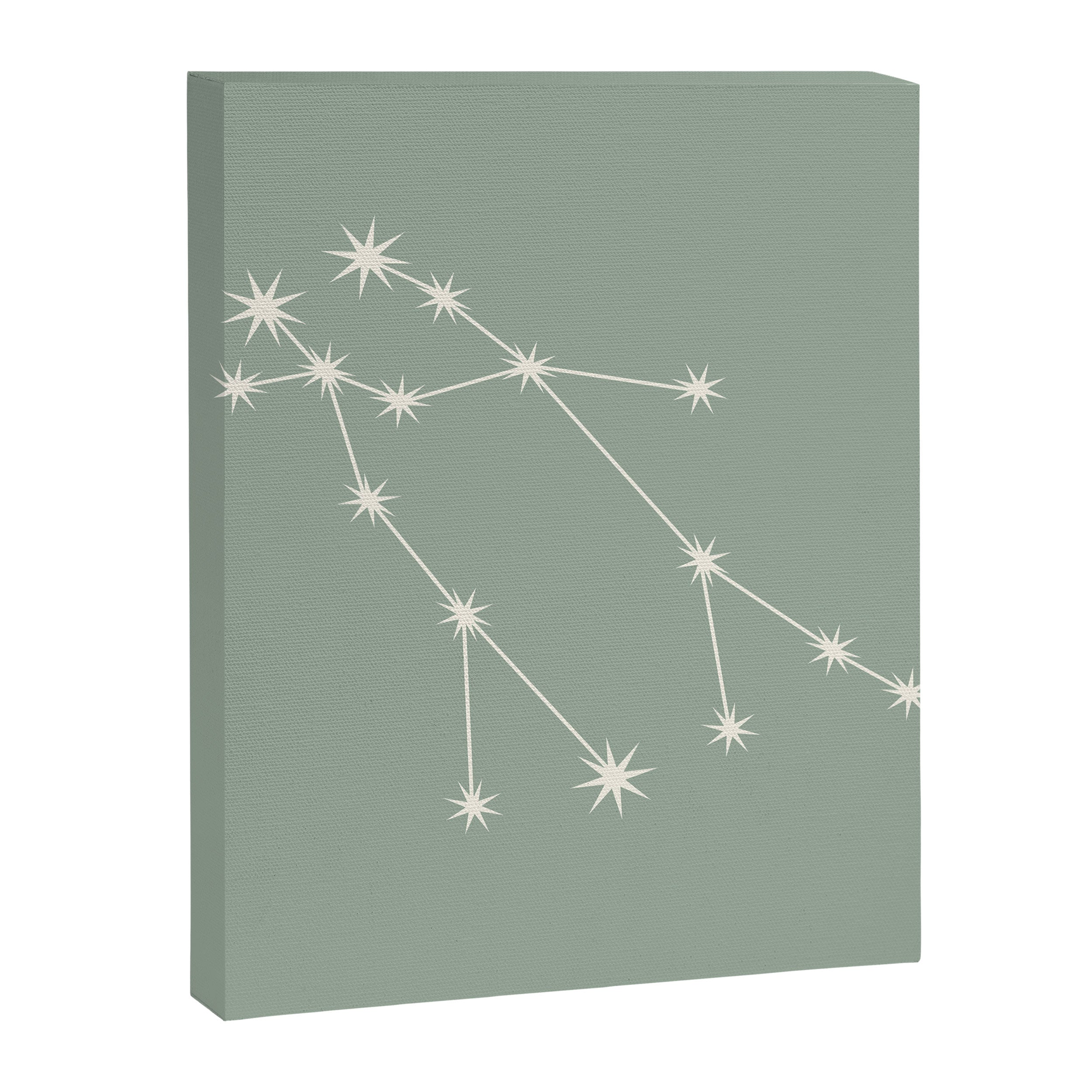 Gemini Zodiac Star Constellation Line Art Soft Sage Canvas Print Gallery Image 8