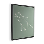 Gemini Zodiac Star Constellation Line Art Soft Sage Framed Canvas Print Gallery Image 2