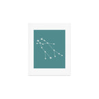 Gemini Zodiac Star Constellation Line Art Teal Art Print Gallery Image 1