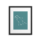 Gemini Zodiac Star Constellation Line Art Teal Framed Art Print Gallery Image 6