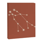 Gemini Zodiac Star Constellation Line Art Terracotta Red Canvas Print Gallery Image 8