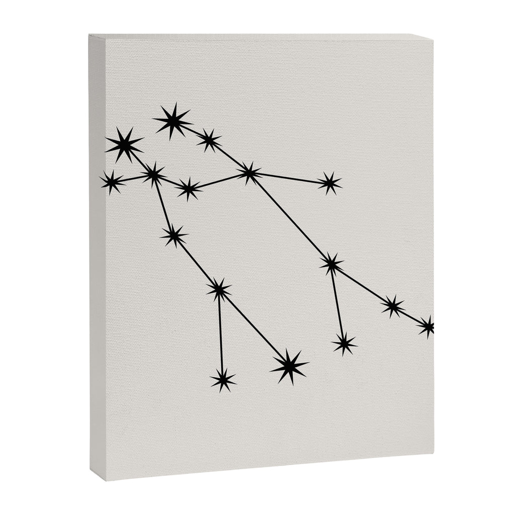 Gemini Zodiac Star Constellation Line Art White Canvas Print Gallery Image 8