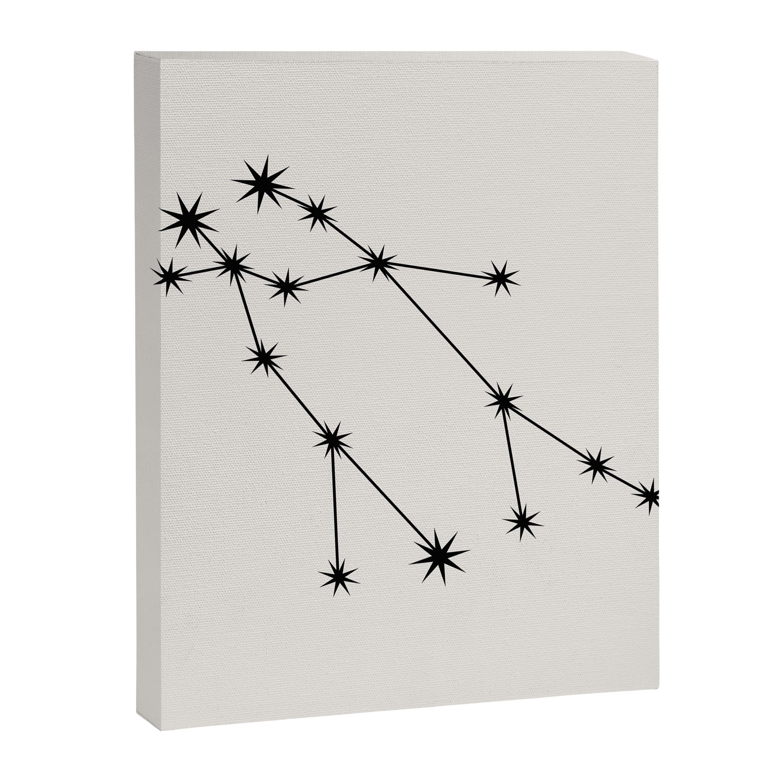 Gemini Zodiac Star Constellation Line Art White Canvas Print Gallery Image 8