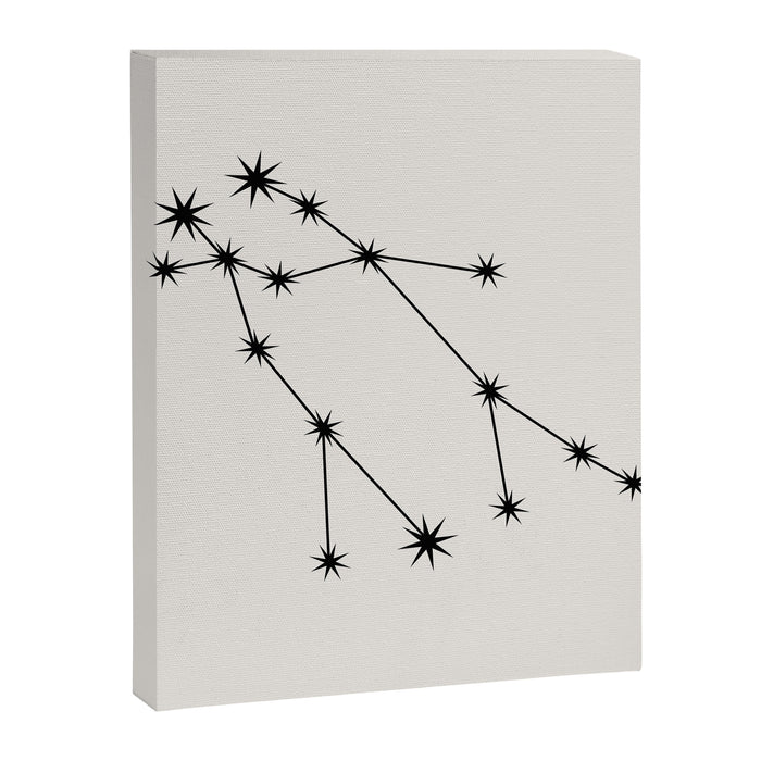 Gemini Zodiac Star Constellation Line Art White Canvas Print Gallery Image 1