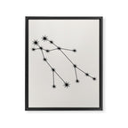 Gemini Zodiac Star Constellation Line Art White Framed Canvas Print Gallery Image 8
