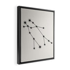 Gemini Zodiac Star Constellation Line Art White Framed Canvas Print Gallery Image 2