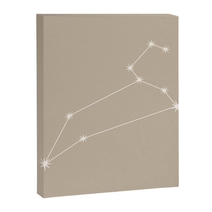 Leo Zodiac Star Constellation Line Art Beige Canvas Print Gallery Image 1