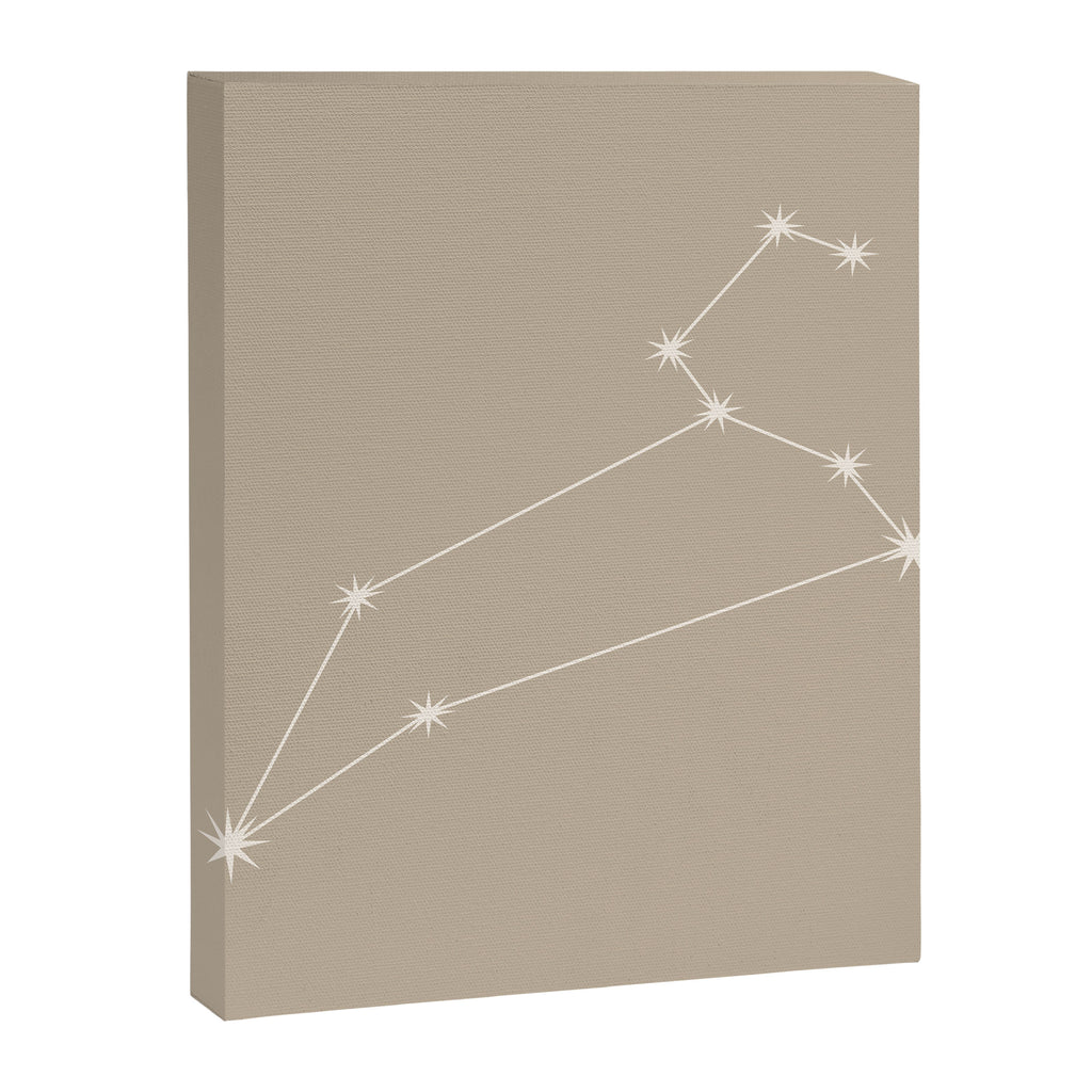 Leo Zodiac Star Constellation Line Art Beige Canvas Print Gallery Image 8