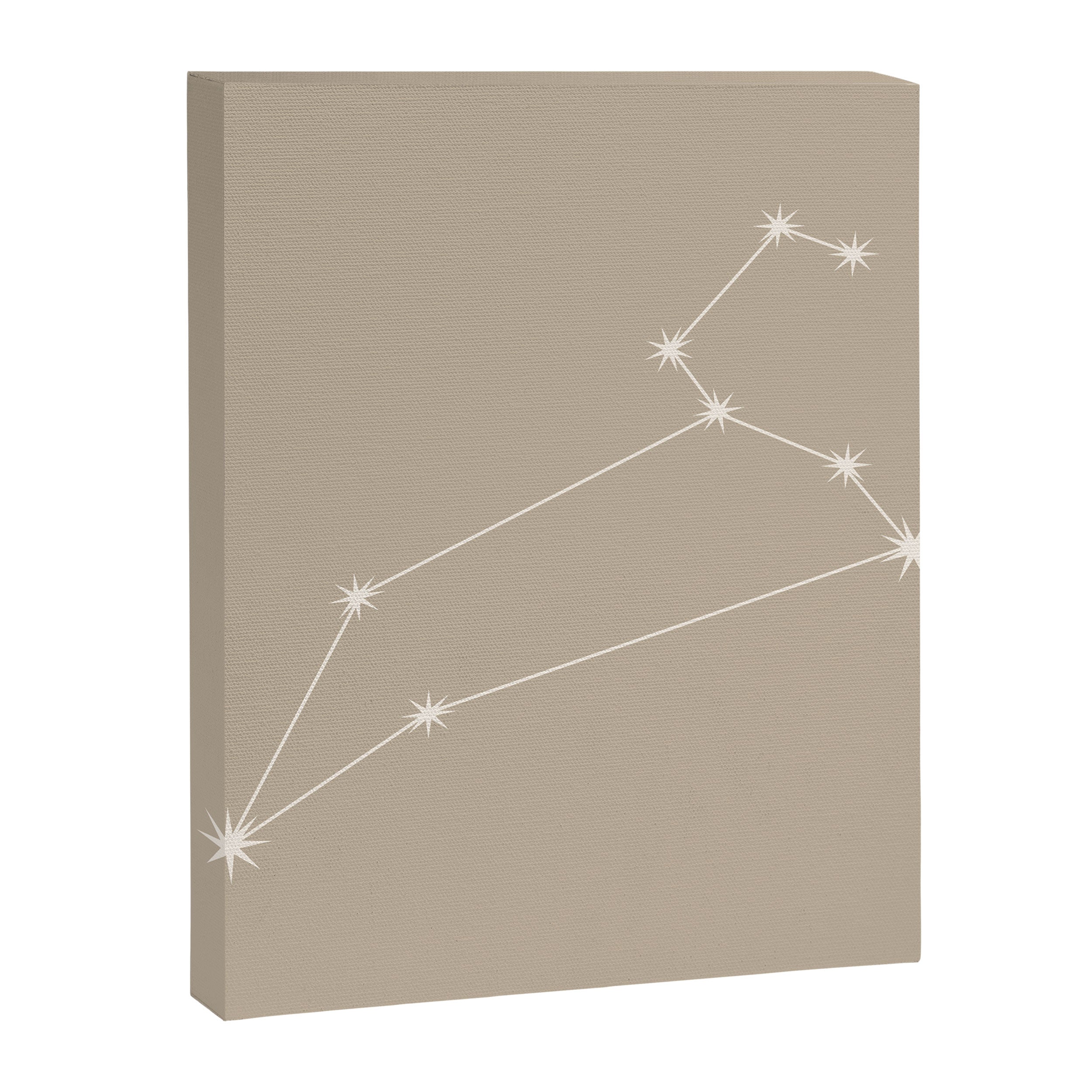 Leo Zodiac Star Constellation Line Art Beige Canvas Print Gallery Image 8