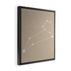 Leo Zodiac Star Constellation Line Art Beige Framed Canvas Print Gallery Image 2