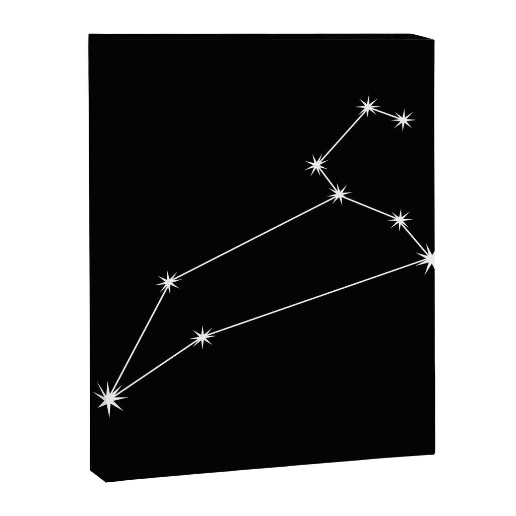 Leo Zodiac Star Constellation Line Art Black Canvas Print Gallery Image 8