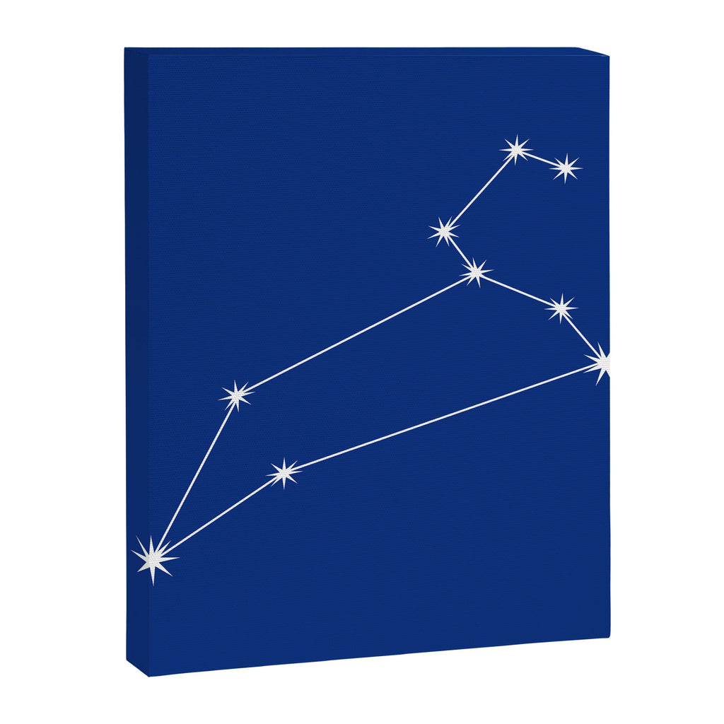 Leo Zodiac Star Constellation Line Art Dark Blue Canvas Print Gallery Image 8