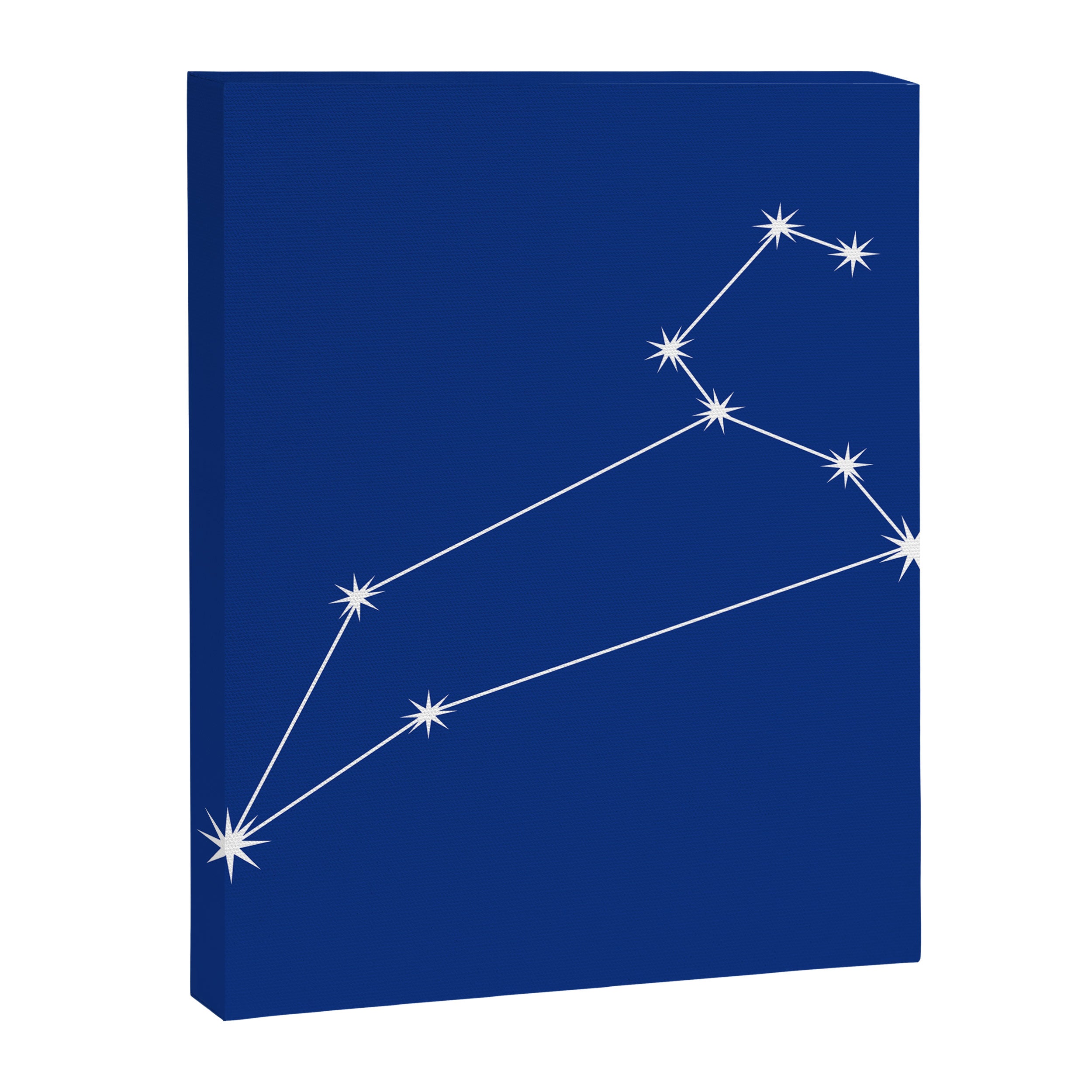 Leo Zodiac Star Constellation Line Art Dark Blue Canvas Print Gallery Image 8