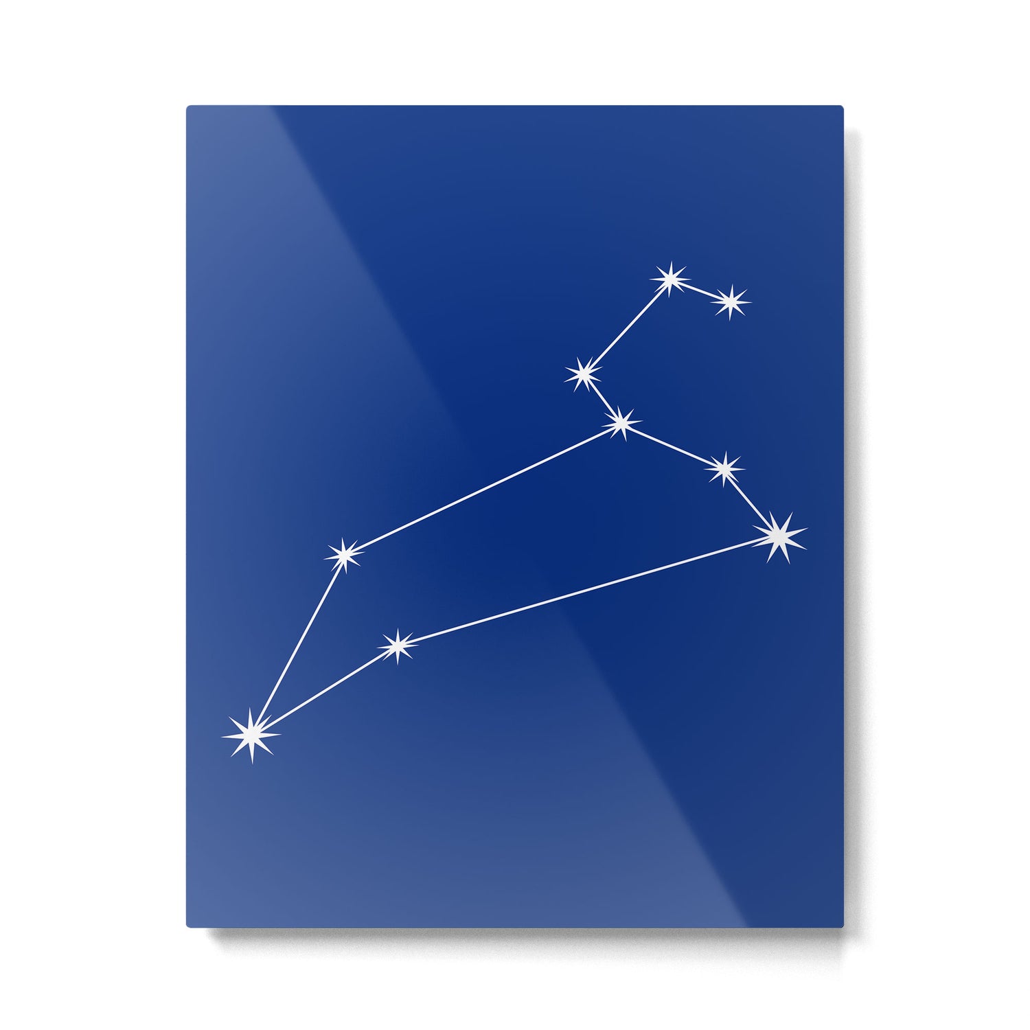 Leo Zodiac Star Constellation Line Art Dark Blue Metal Print Gallery Image 6