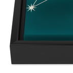 Leo Zodiac Star Constellation Line Art Deep Teal Framed Canvas Print Gallery Image 3