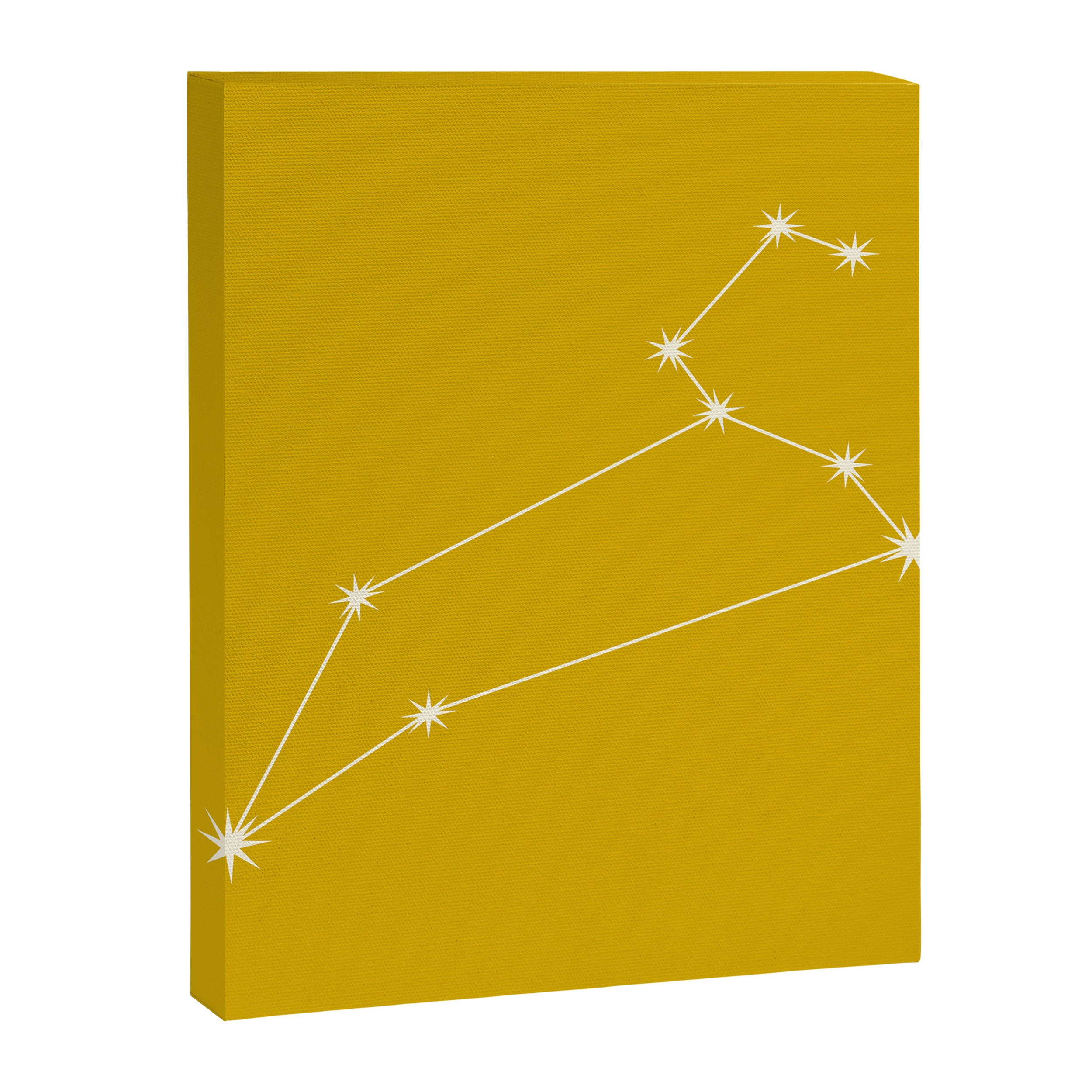 Leo Zodiac Star Constellation Line Art Golden Yellow Canvas Print Gallery Image 8