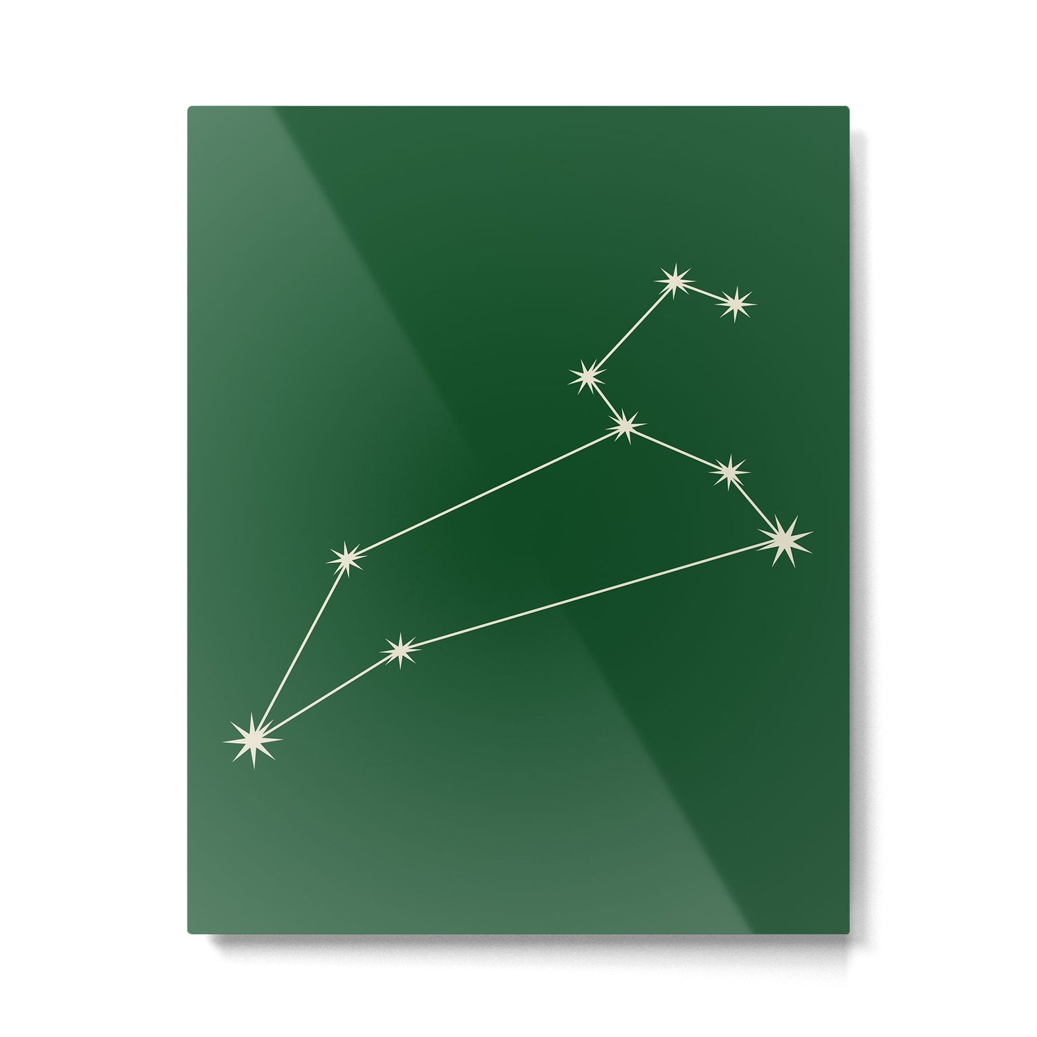Leo Zodiac Star Constellation Line Art Green Metal Print Gallery Image 6