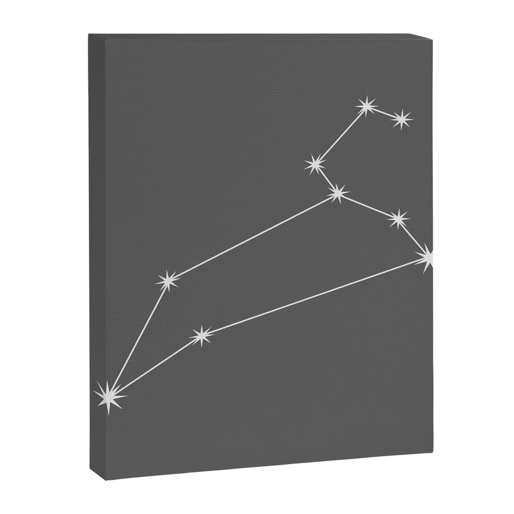 Leo Zodiac Star Constellation Line Art Grey Canvas Print Gallery Image 8